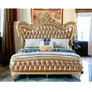 Ensemble de meubles de chambre à coucher royal antique de style baroque italien de luxe lit en bois de teck sculpté à la main prix de gros style vintage - Product Image 1