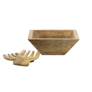 Ensemble de saladiers en bois de luxe personnalisé de haute qualité en bois d'acacia naturel de bonne qualité avec cuillères pour servir la salade et la nourriture - Product Image 4