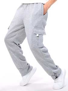 Pantalones de Forro Polar Unisex al por Mayor, Resistentes al Viento, 100% Algodón, Estilo Hip Hop, con Logotipo Personalizado, para Deportes al Aire Libre - Product Image 4