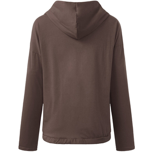 Sweat à capuche de printemps pour femmes avec logo personnalisé lourd 100% coton sweats à capuche surdimensionnés confortable sweat à capuche en polaire - Product Image 4