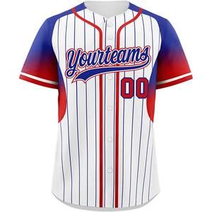 Production en vrac de maillots de baseball personnalisés style maille boutonnée avec broderie sergé et impression par sublimation - Product Image 3