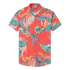 2025 moda tortuga hoja impresa hawaiana camisa de manga corta pantalones cortos trajes 100% algodón hombres playa Vacaciones verano dos piezas - Product Image 1
