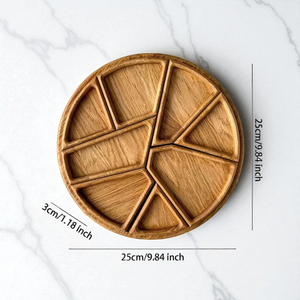 Plateau de service rond en bois moderne de qualité supérieure, écologique, pour table à manger, décoration intérieure - Product Image 6