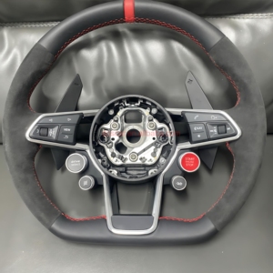 DOS สำหรับ <span class=keywords><strong>Audi</strong></span> TT R8 S3 S6 S5 S4 A4 S7 RS3 RS4 RS5 RS6 A6 C7 <span class=keywords><strong>RS</strong></span> <span class=keywords><strong>Q6</strong></span> A5 LED หนังนิ่มคาร์บอนไฟเบอร์อุปกรณ์เสริมสำหรับพวงมาลัย - Product Image 2