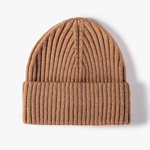 Custom Embroidery Logo 100% Beanie Winter Hats Unisex Knitted Hats Custom Beanie With Logo - Product Image 5