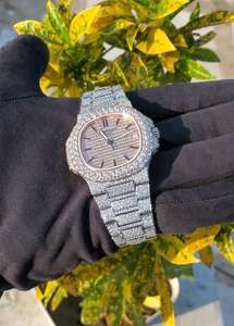 Montre mécanique octogonale de luxe en acier inoxydable or rose haute qualité Moissanite diamant résistant à l'eau analogique limitée - Product Image 6