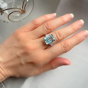 Plata de Ley 925 hecha a mano estilo bohemio Topacio Azul anillo de piedras preciosas joyería 925 sello mejor diseñador regalo de boda anillo de la mejor calidad - Product Image 3
