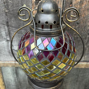 Support de bougie chauffe-plat en cire d'abeille mosaïque DIY, motif lotus coloré, décoration de Noël pour la maison, très parfumé - Product Image 1