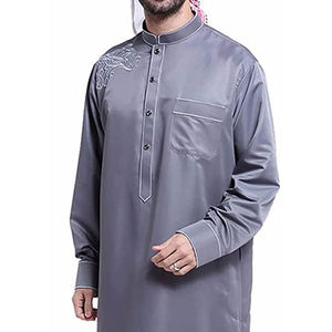 Thobe arabe Jubbah en polyester confortable pour hommes, XXL, longue abaya avec logo personnalisable, vêtements islamiques pour adultes musulmans - Product Image 6
