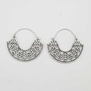 Boucles d'oreilles créoles exclusives en argent Sterling 925 pour femmes mode Fine boucles d'oreilles en argent Sterling 92.5 bijoux feuille vêtements quotidiens - Product Image 1