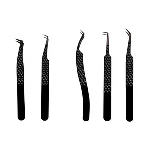 MORGANS INDUSTRIES – Kit de pinces à cils de précision en acier inoxydable, avec poignée Black Diamond et pointe lisse de 10 mm, durable pour l'extension de cils - Product Image 3