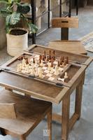 DINNIING PORTABLE LUXE PRATIQUE Vente en gros Jeu d'échecs en bois personnalisé Jeu d'échecs grande taille Planche pliante Pièces d'échecs Plateau