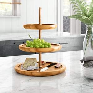 Handmade wood cake stand ideal for weddings baby <b>showers</b> birthdays and <b>elegant</b> celebration dessert presentations - Product Image 1