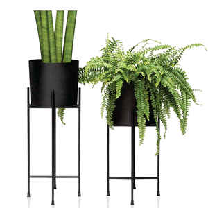 Juego de Soportes para Macetas de Metal Dorado Martillado de Lujo, Moderno, para Interiores, con Patas de Trípode Negras, para Decoración del Hogar, Hotel o Bodas - Product Image 2