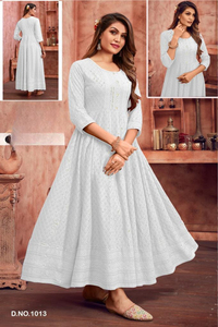 Trendy Rayon Anarkali Kurti Con Chikankari Funciona Perfecto Para Todas Las Ocasiones - Product Image 3