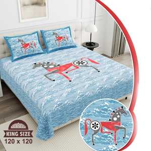 Stylish Quality Cotton 3 PCS Bedsheet Set Solid Floral Print Classic Style <b>Comfortable</b> and Great for Gifting - Product Image 2