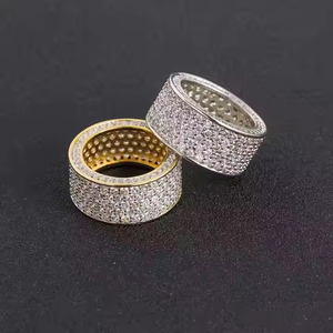 Premium 925 Sterling Silver Eternity Band Moissanite <b>Ring</b> Hip Hop Style Pave Setting Fashion Jewelry <b>for</b> <b>Men</b> Women Gift - Product Image 4