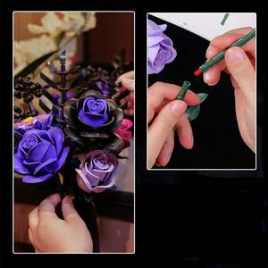Flores de Ladrillo Moradas y Rosas para el Día de San Valentín, Crea tu Propio Ramo Único - Product Image 4