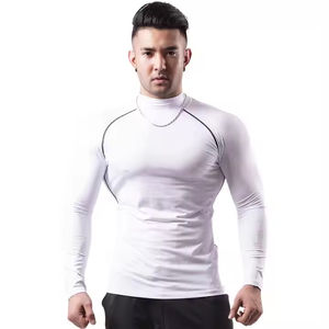 T-shirt de compression en jersey ajusté à séchage rapide pour homme, entraînement, course à pied, salle de sport, fitness, manches longues, couche de base - Product Image 2