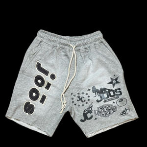 กางเกงขาสั้นผู้ชายวินเทจปักลายกรดซักได้สองกระเป๋าผ้าดิบสไตล์อินเทรนด์ - Product Image 6