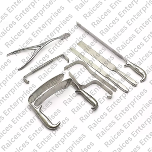 Juego de instrumentos de cirugía plástica para glúteos de 9 piezas, acero inoxidable de calidad A +, kit de herramientas quirúrgicas cosméticas aprobado por CE - Product Image 1