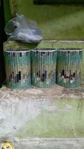 Grand Vase en Mosaïque de Vitrail Vintage Fait Main - Product Image 3