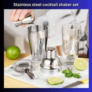 Vente en gros Kit de bar personnalisé extérieur Mixologie Barman Acier inoxydable Cocktail Shaker Vin Service Bois Métal Ensemble de bar - Product Image 6