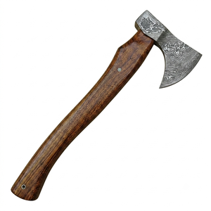 Arwin Enterprises Handmade Mattock Hatchet Damascus Steel Blade <b>Wood</b> Handle 16-inch Overall Length Industrial Grade Leather <b>Axe</b> - Product Image 1