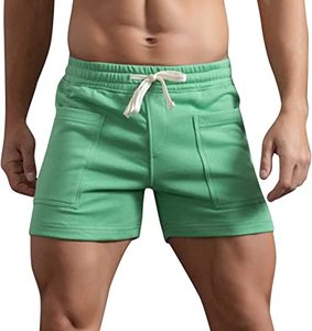 Pantalones cortos de algodón con logotipo personalizado para hombre, venta al por mayor, informales, para deportes al aire libre - Product Image 2