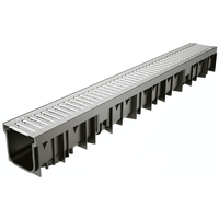 Canal de Drenaje Exterior de HDPE Technodrain de Alta Calidad, Fabricado en Italia, WAVEDRAIN 110, Rejilla Ranurada Galvanizada Negra, 2 Años de Garantía