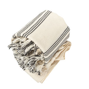 Taste Trends Best Price Turkish Peshtemal <b>Towel</b> 70% Raw Cotton 30% Linen Soft Sand-Free Absorbent Striped Fouta Beach Quick Dry - Product Image 1