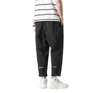Pantalones Casuales de Verano 100% Algodón con Cinturón para Hombre, Pantalones Cargo Holgados hasta el Tobillo, Pantalones Deportivos de Pierna Ancha, Ropa Urbana Masculina - Product Image 2