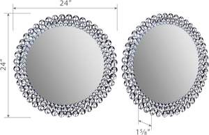 Miroir mural en métal argenté avec cadre en diamant radiant pour une élégance intemporelle et des reflets époustouflants dans une décoration intérieure moderne - Product Image 6