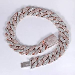 Chaînes à maillons cubains personnalisées en argent 925 de 22mm de large diamants Moissanite VVS Style glacé Hip Hop lourd pour les fêtes cadeaux passe diamant - Product Image 2