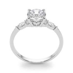 Round Cut Diamond Solitaire With Accent Bridal <b>Set</b> Engagement <b>Ring</b> <b>For</b> <b>Women</b> - Product Image 4