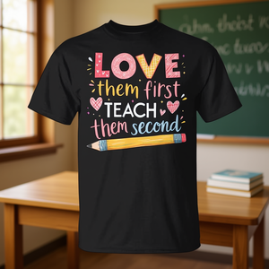 Maglietta motivazionale per insegnanti e educatori Second Love Them Teach Them per educatori e insegnanti - Product Image 3