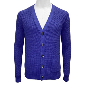 Cardigan en tricot à manches longues à col en V boutonné décontracté pour homme, prix raisonnable, personnalisé, coupe confortable, anti-froissement, rapide - Product Image 1