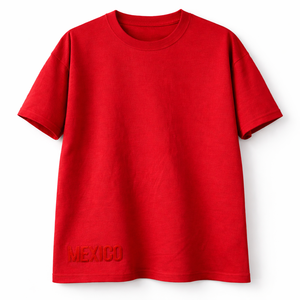 T-shirt décontracté pour homme 100 % coton brodé motif 3D avec tissu 400g pour le Mexique 2026 - Product Image 1