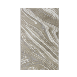 Alfombra de Baño Rectangular Anathi de Algodón Reciclado con Patrón Abstracto Jacquard, Estilo Moderno, Hecha en Turquía - Product Image 1