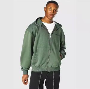 Sweat à capuche zippé à la mode d'hiver pour hommes veste à fermeture éclair thermique à fermeture éclair capuche réglable personnalisée pour 100% coton imperméable - Product Image 3