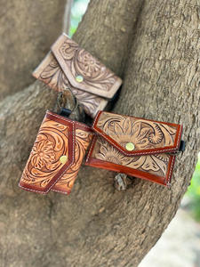 ผู้หญิงมือเครื่องมือแกะสลักกระเป๋าเงินเหรียญหนังสไตล์กระเป๋าสตางค์คลัทช์ขนาดเล็กหนังแท้คลัทช์ Unisex - Product Image 3