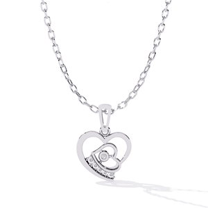 Collar con colgante de compromiso de diamante cultivado en laboratorio de oro blanco de 14kt para mujer, enlace fino a la moda con diamante Natural para regalos de fiestas - Product Image 6