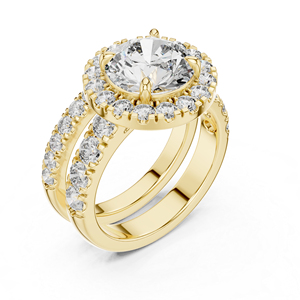 Anillo de Compromiso de Oro Amarillo de 14K con Diamante Redondo Cultivado en Laboratorio para Mujer |   Diamante Cultivado Nuevo - Product Image 4