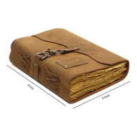 Journal en cuir véritable Vintage Paper Scrapbook Sketchbook 8X6 Inches Deckle Edge Handmade Notebook Buckle Closure Bound