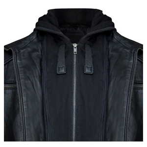 Veste de moto d'hiver en cuir de vache pour hommes de qualité supérieure personnalisée Col rond Techniques brodées Finition de qualité supérieure - Product Image 6