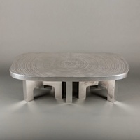 Table basse élégante en acier inoxydable, de haute qualité, de forme ovale, design moderne, portable, taille personnalisée disponible, table gigogne