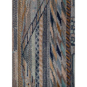 Tapis géométrique en laine et soie de bambou noué à la main Manchaha, gris et noir, rectangulaire, pour salon, couloir - Les-2862 - Product Image 3