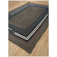 Z&H Home Rechteckiger Geflochtener Jute-Teppich Handgefertigt Waschbar Rutschfest Haustierfreundlich Wendbar Umweltfreundlich Flachflorig Modern Geometrisch