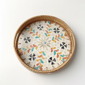 Plateau d'incrustation de nacre du Vietnam de haute qualité plateau de service durable fait à la main écologique pour un usage domestique de luxe-SM2083 - Product Image 2