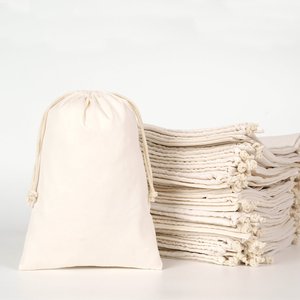 Custom Logo Cotton <b>Drawstring</b> <b>Pouch</b> 8 X 12\" Laminated (20 X 30 Cm) for Storage Clothing Watches Bracelets 4 oz Capacity Screen - Product Image 5